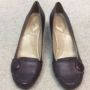 Brown loafer heels